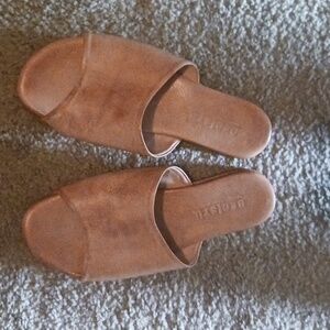 Bed Stu Tan Leather Mules
